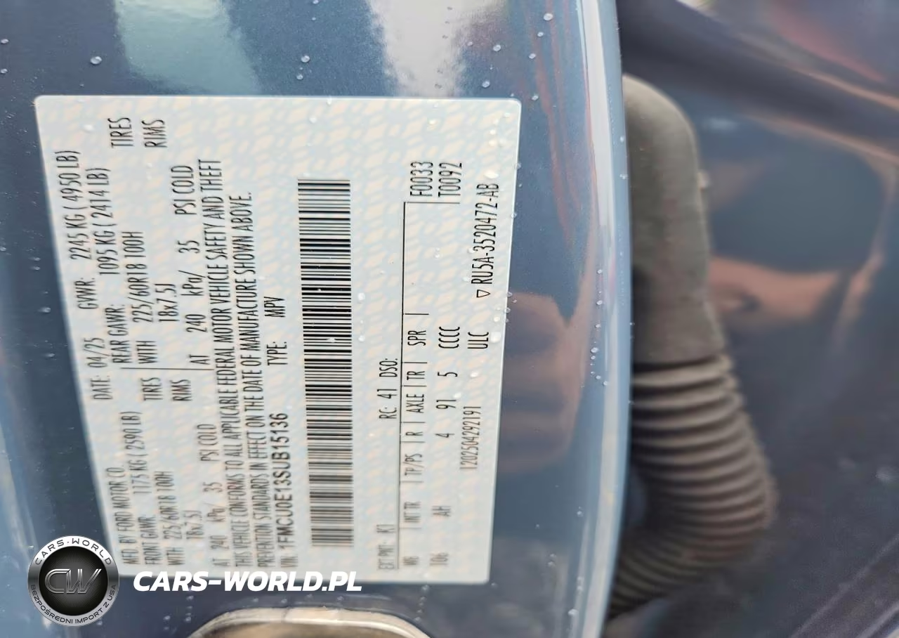 2025 Ford Escape VIN:1FMCU0E13SUB15136 - 13