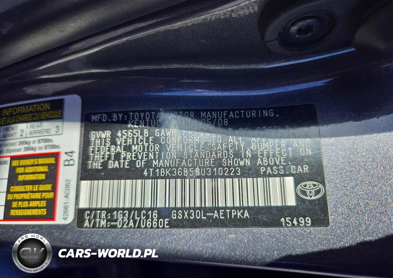 2008 Toyota Avalon Limited VIN:4T1BK36B58U310223 - 13