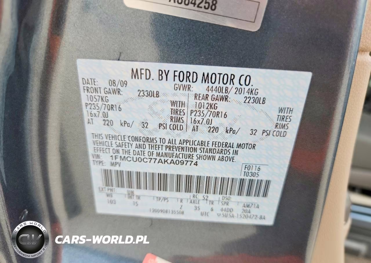 2010 Ford Escape Xls VIN:1FMCU0C77AKA09774 - 14