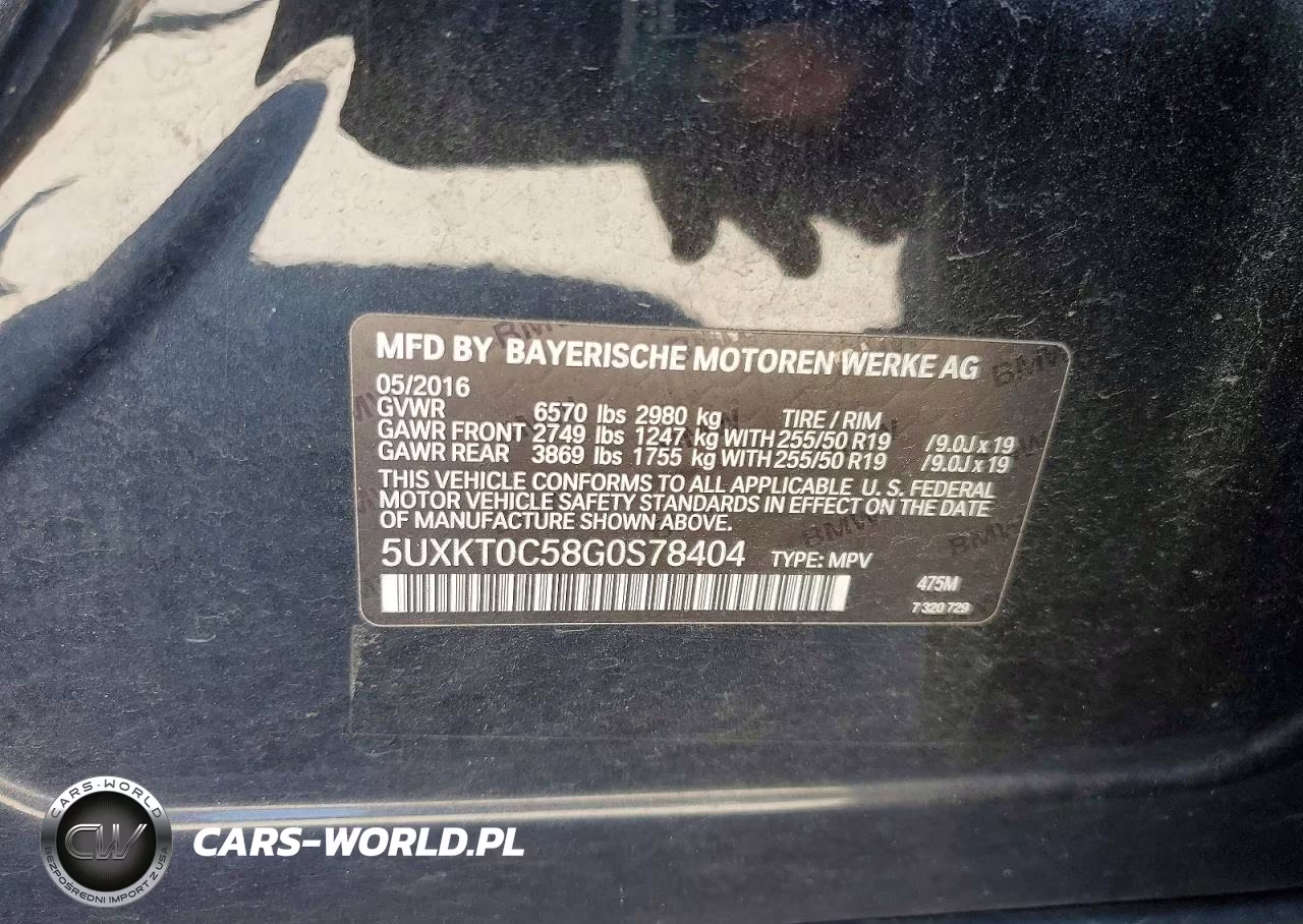 2016 BMW X5 Xdr40E VIN:5UXKT0C58G0S78404 - 12
