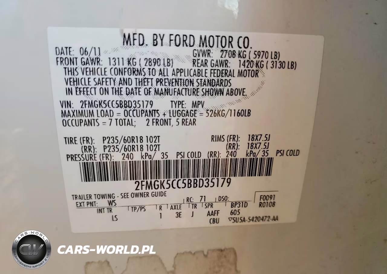 2011 Ford Flex Sel VIN:2FMGK5CC5BBD35179 - 13