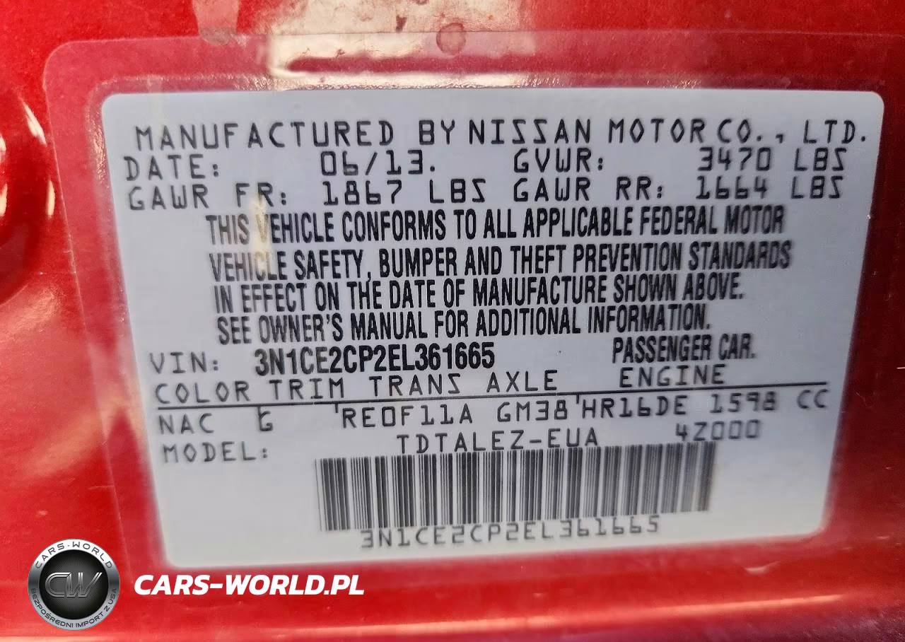 2014 Nissan Versa Note Sv VIN:3N1CE2CP2EL361665 - 12