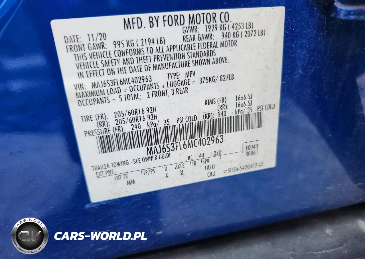 2021 Ford Ecosport S VIN:MAJ6S3FL6MC402963 - 13