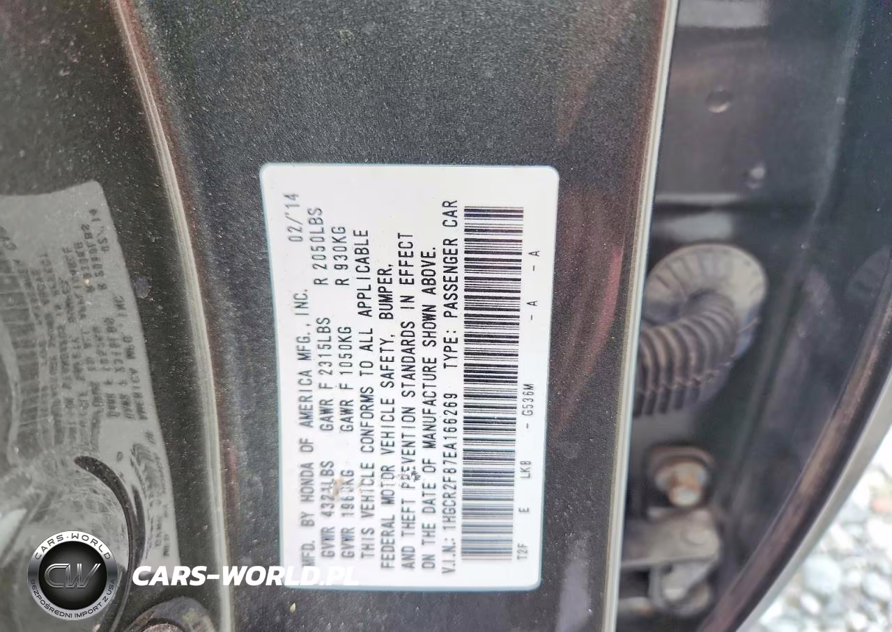 2014 Honda Accord Exl VIN:1HGCR2F87EA166269 - 13