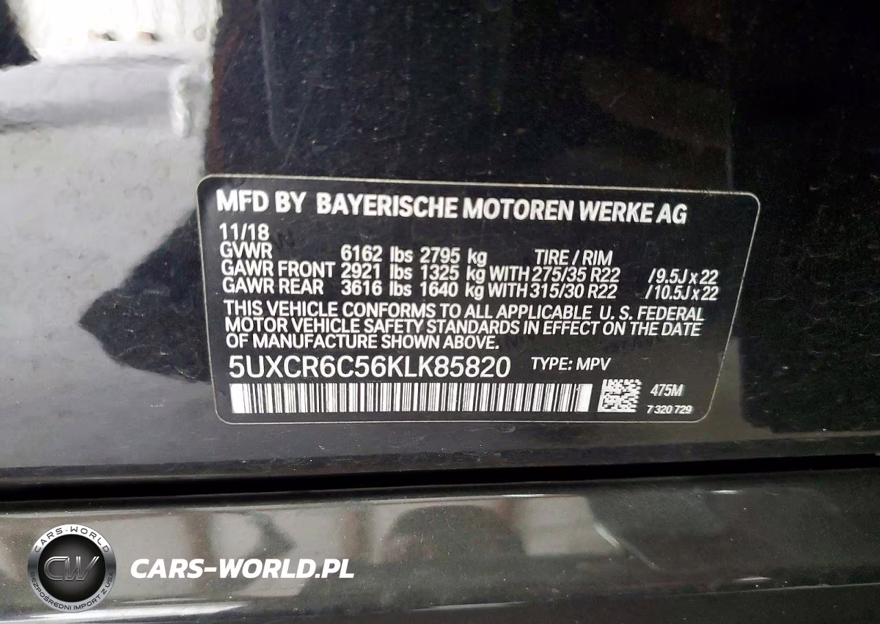 2019 BMW X5 xDrive40I VIN:5UXCR6C56KLK85820 - 12