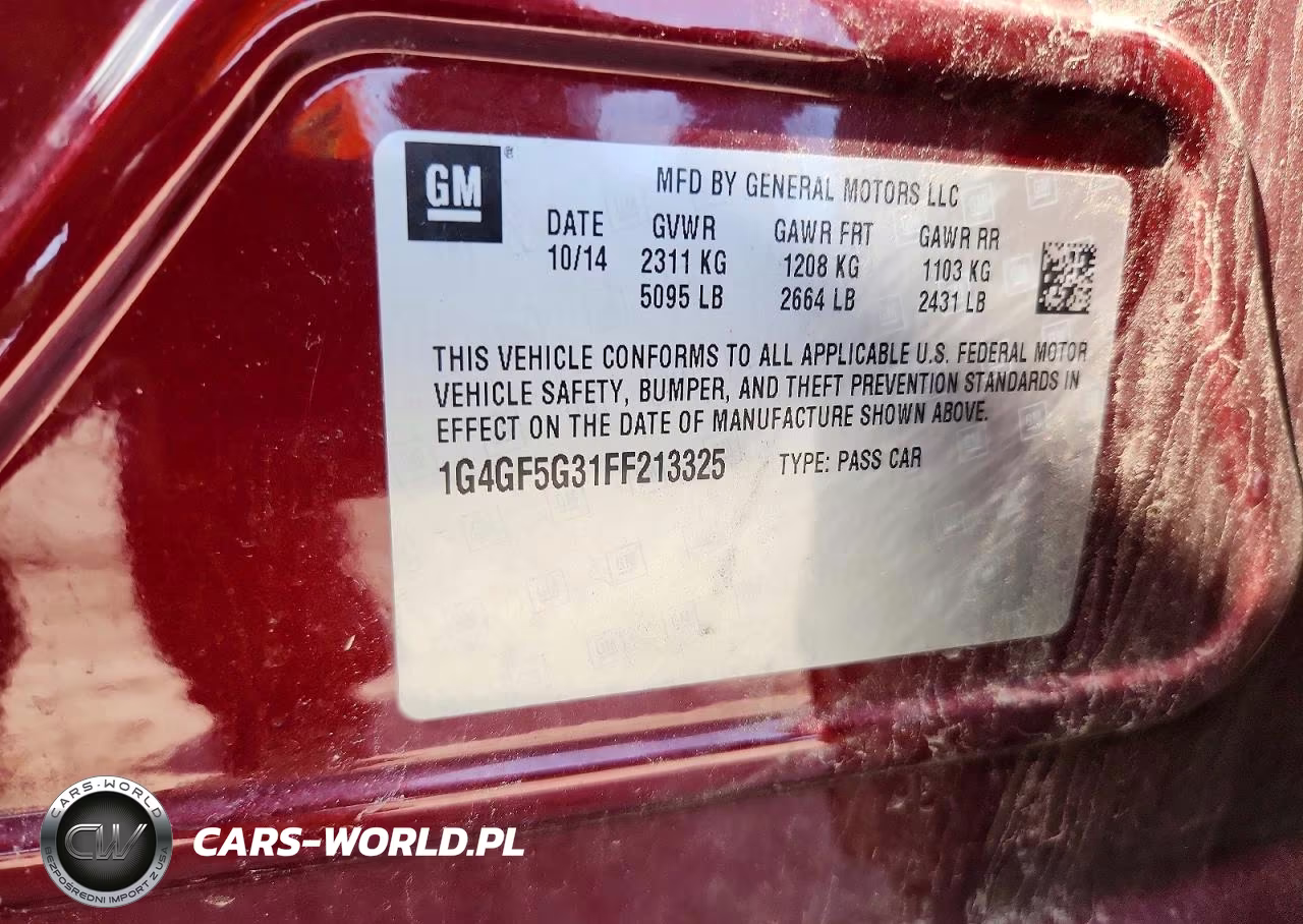 2015 Buick Lacrosse Premium VIN:1G4GF5G31FF213325 - 13