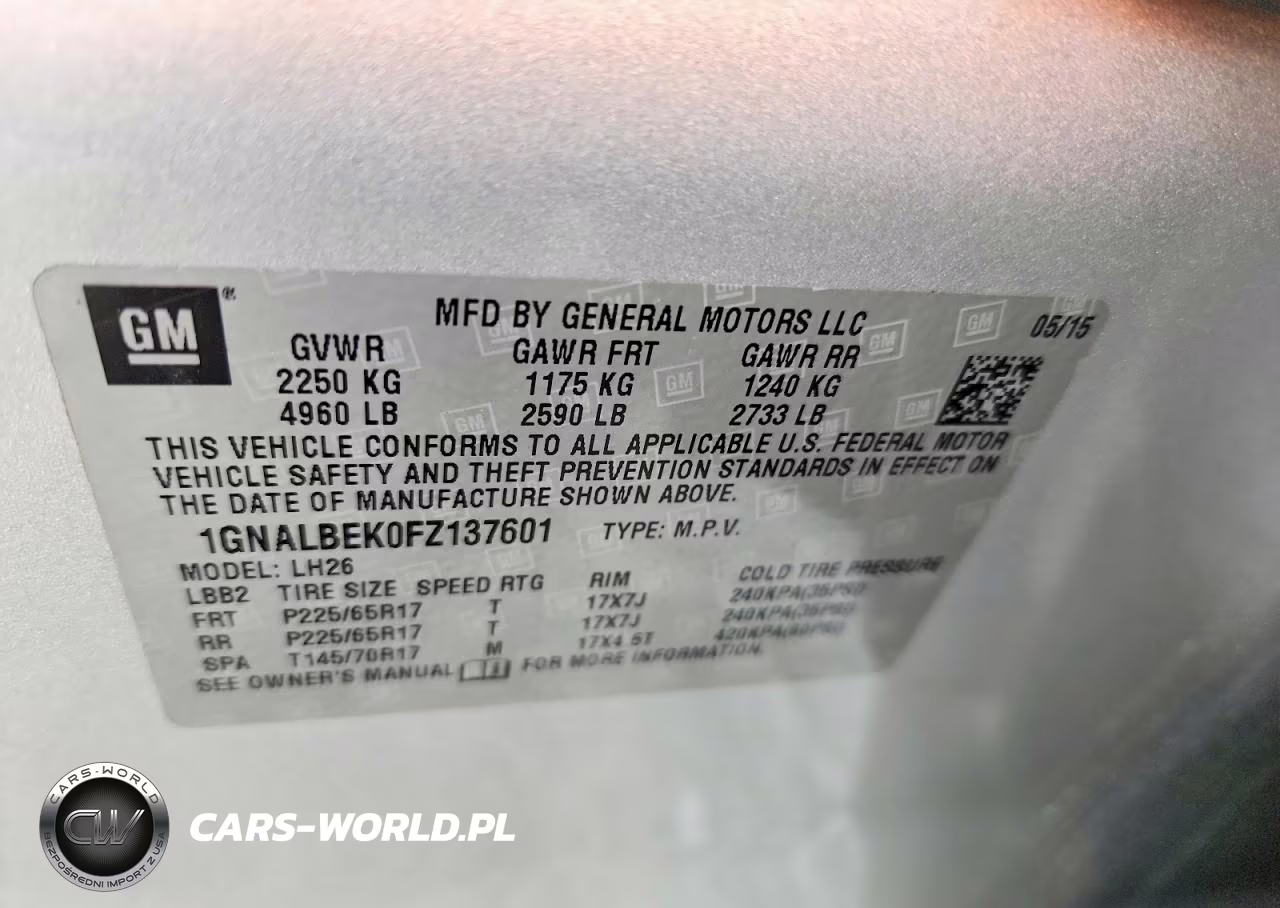2015 Chevrolet Equinox Lt VIN:1GNALBEK0FZ137601 - 13