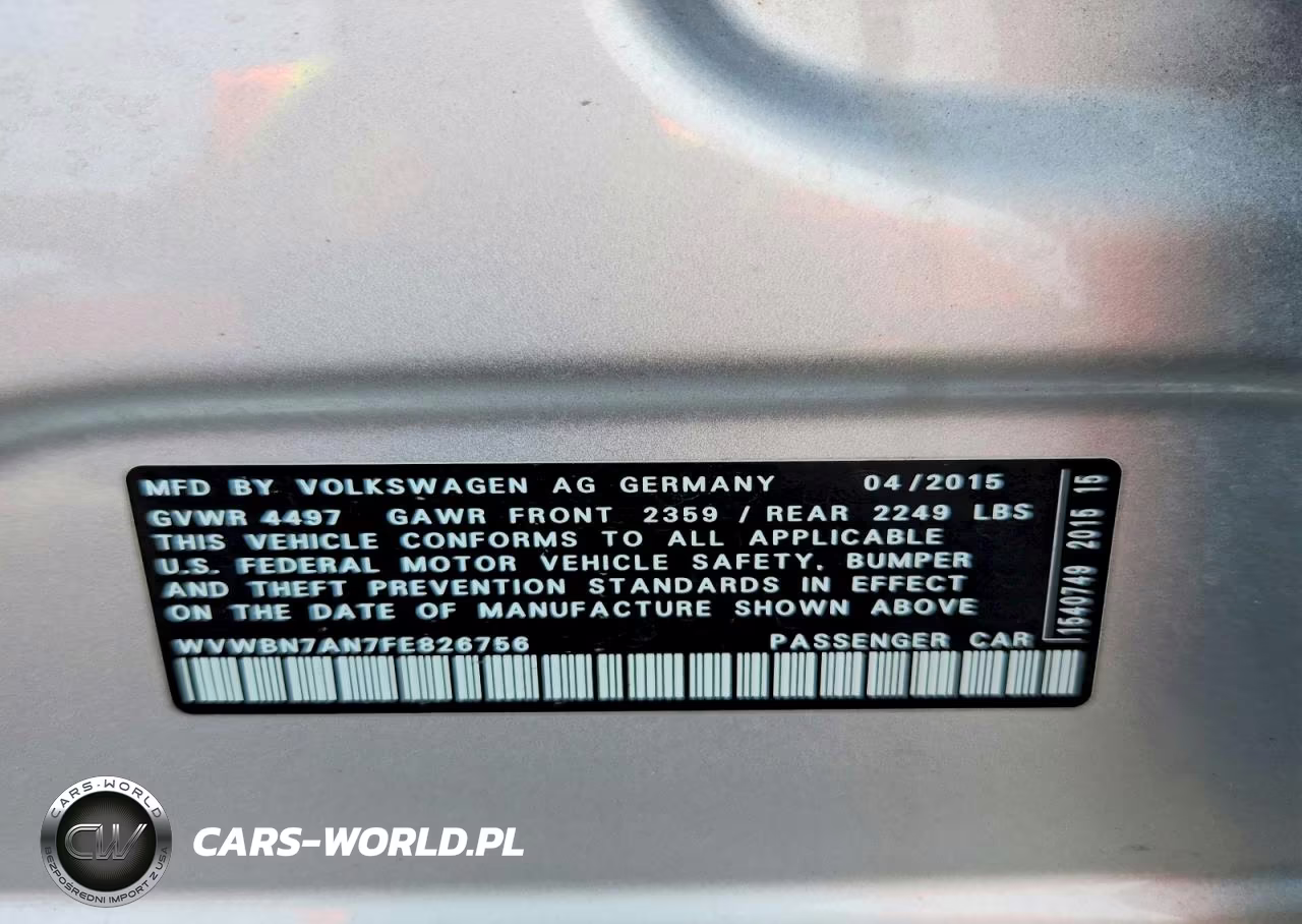 2015 Volkswagen Cc Sport VIN:WVWBN7AN7FE826756 - 13