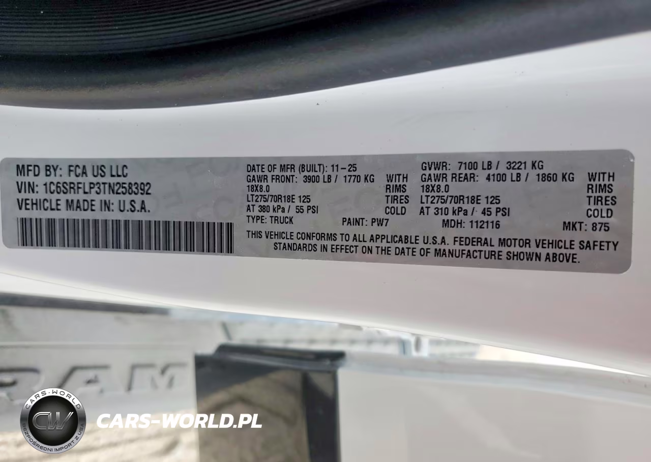 2026 Ram 1500 Rebel VIN:1C6SRFLP3TN258392 - 12