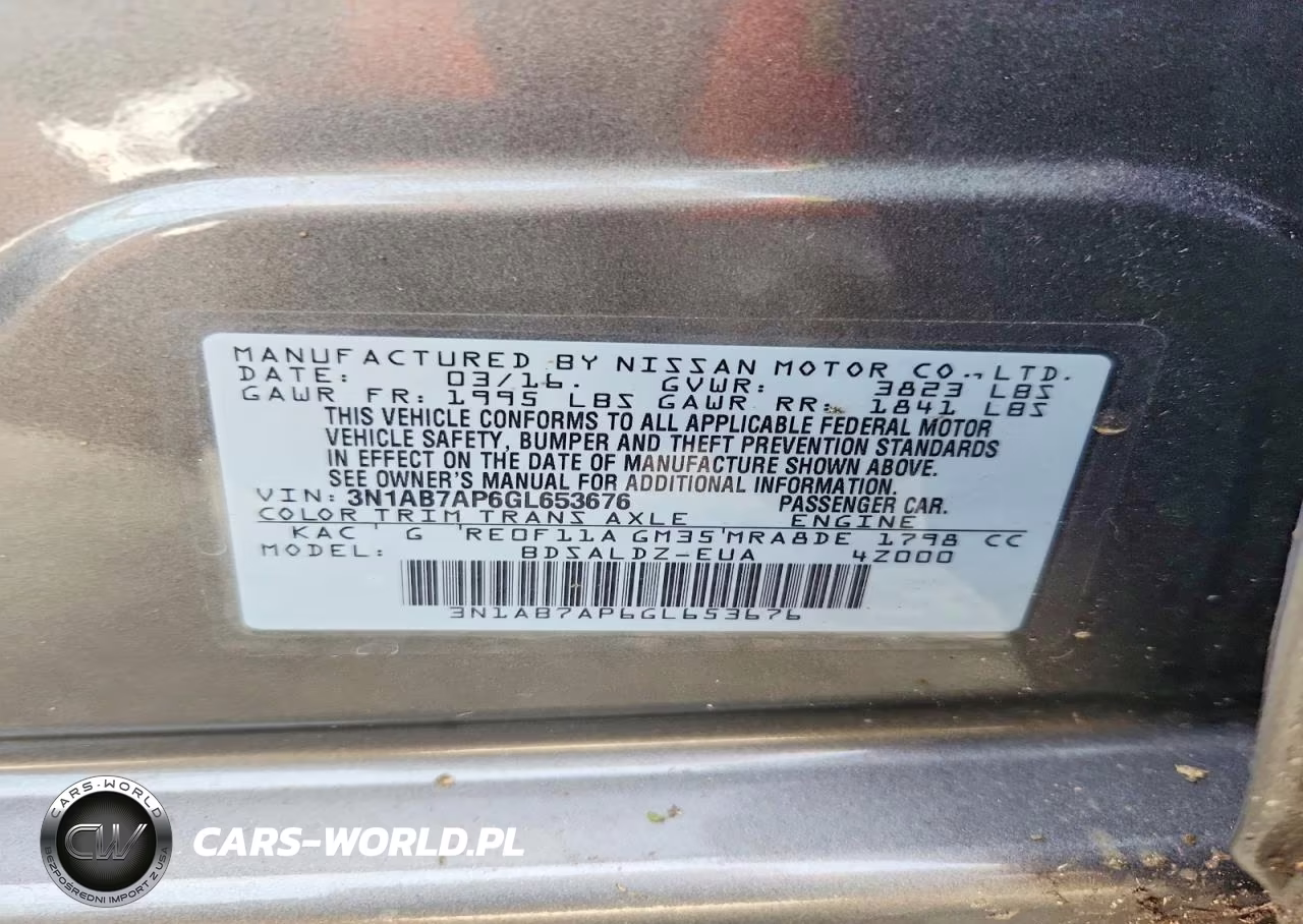 2016 Nissan Sentra Sv VIN:3N1AB7AP6GL653676 - 12