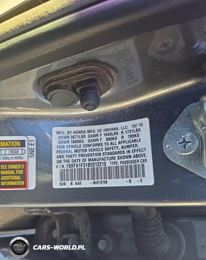 2011 Honda Civic Vp VIN:19XFA1F31BE012215 - 12