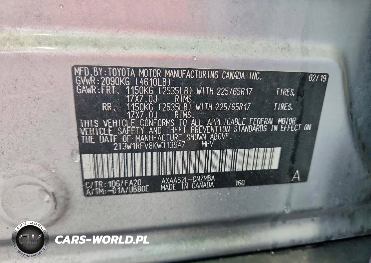 2019 Toyota Rav4 Xle VIN:2T3W1RFV8KW013947 - 13