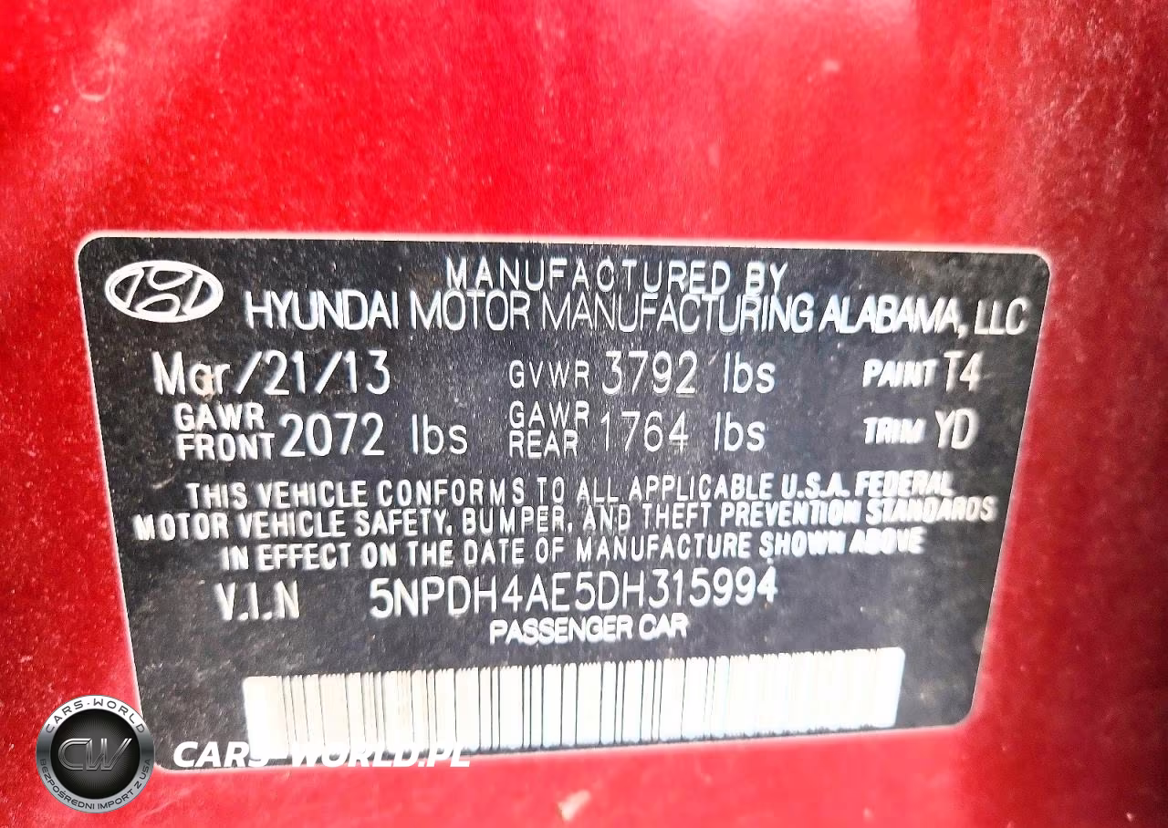 2013 Hyundai Elantra Gls VIN:5NPDH4AE5DH315994 - 12