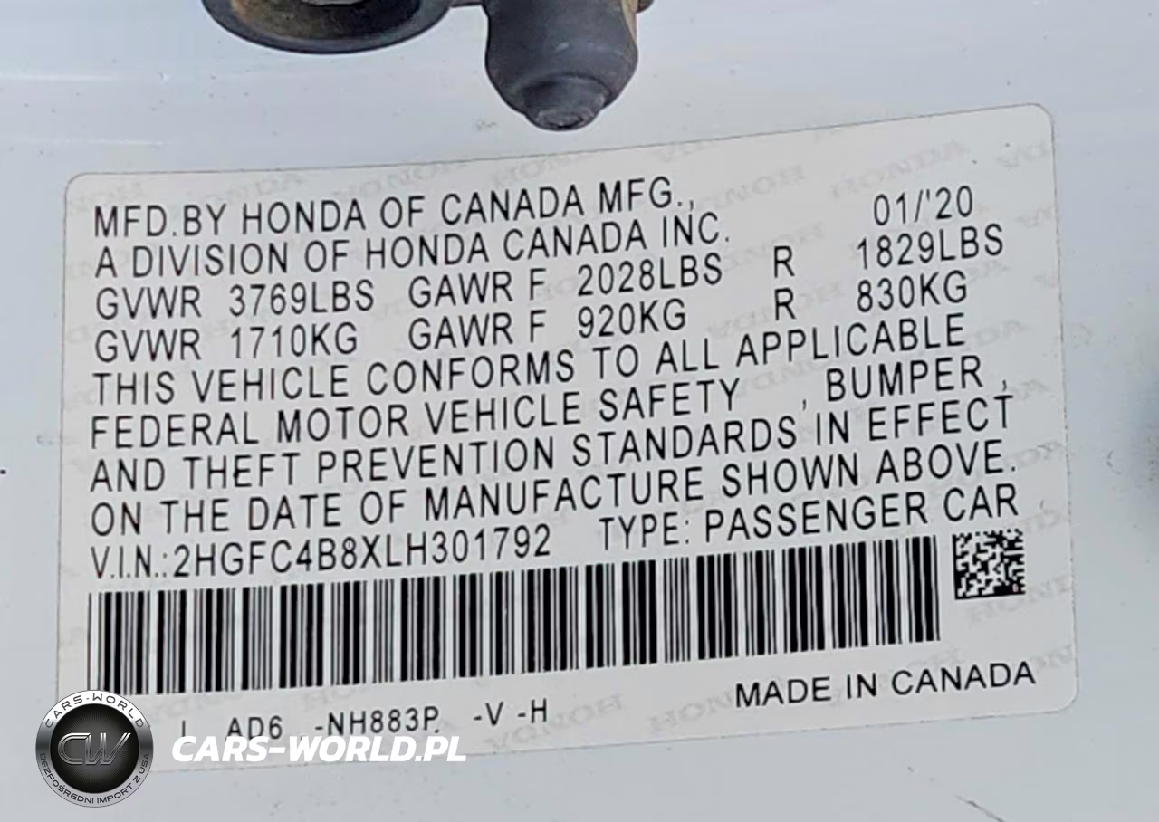 2020 Honda Civic Sport VIN:2HGFC4B8XLH301792 - 12