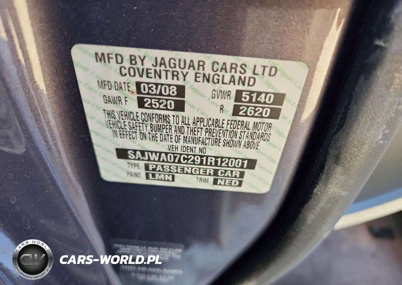 2009 Jaguar Xf Supercharged VIN:SAJWA07C291R12001 - 12