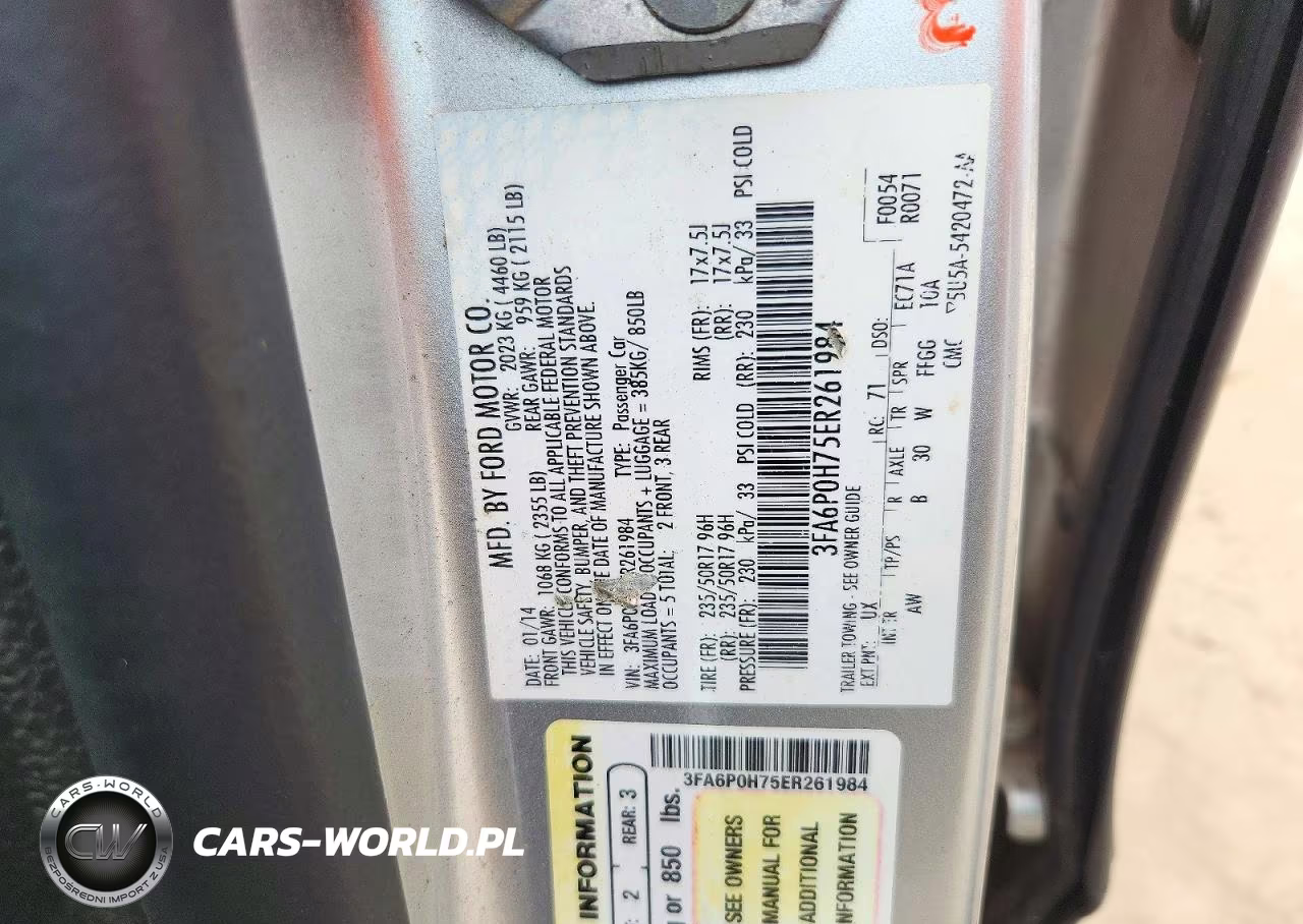 2014 Ford Fusion Se VIN:3FA6P0H75ER261984 - 12