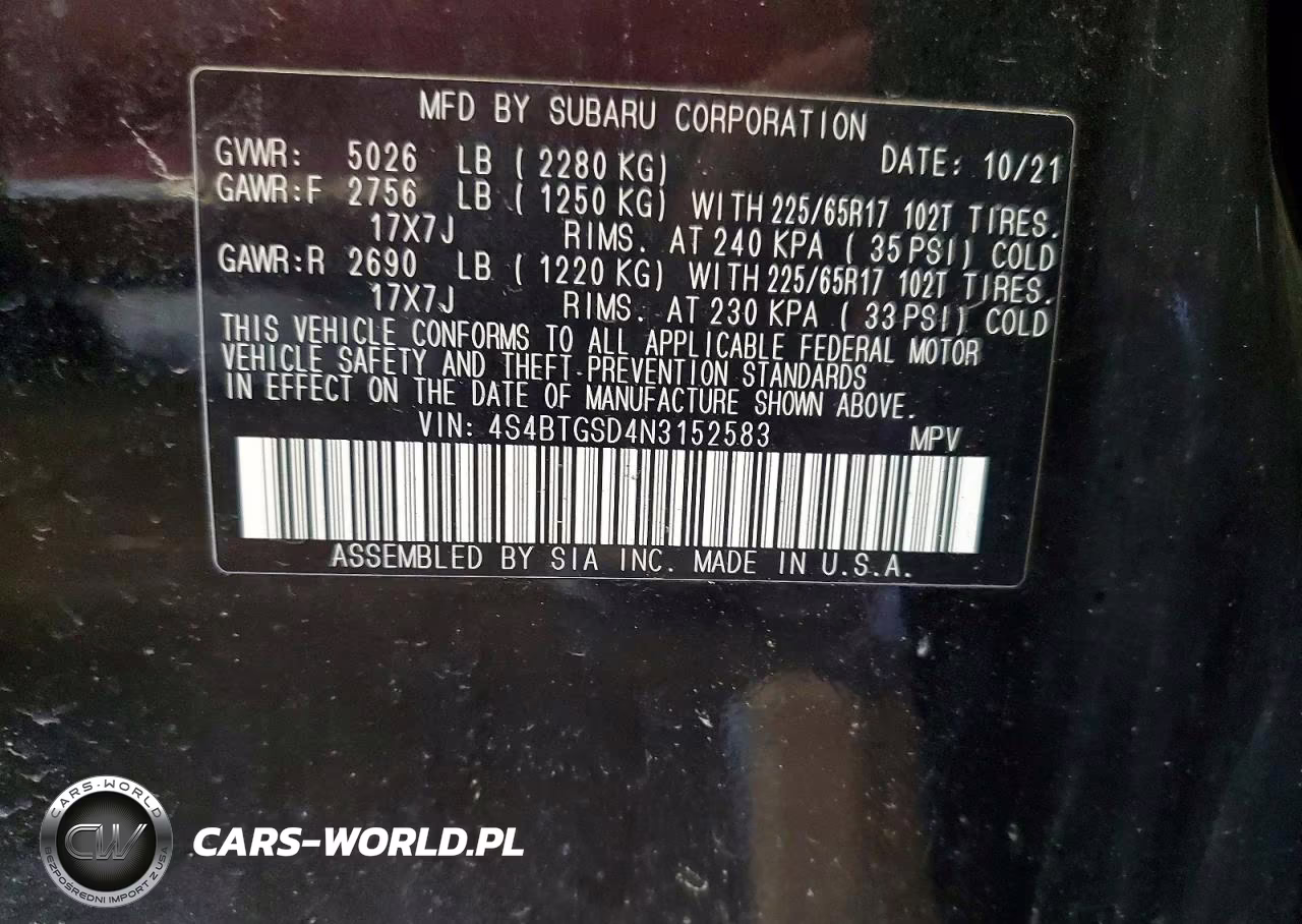 2022 Subaru Outback Wilderness VIN:4S4BTGSD4N3152583 - 12