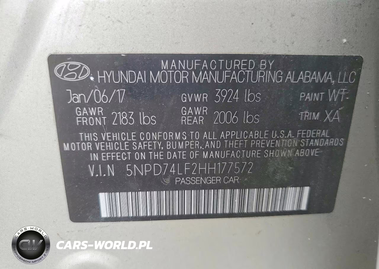 2017 Hyundai Elantra Se VIN:5NPD74LF2HH177572 - 12