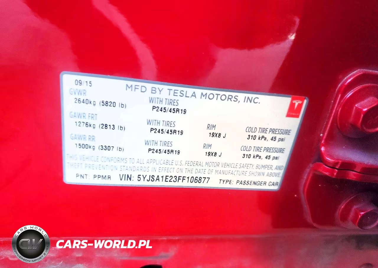 2015 Tesla Model S VIN:5YJSA1E23FF106877 - 13
