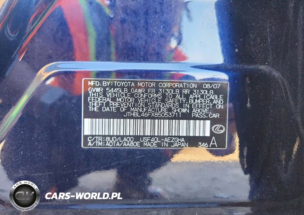 2008 Lexus Ls 460 VIN:JTHBL46FX85053711 - 12
