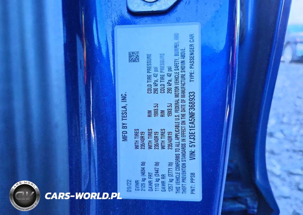 2022 Tesla Model 3 VIN:5YJ3E1EA5NF368933 - 12
