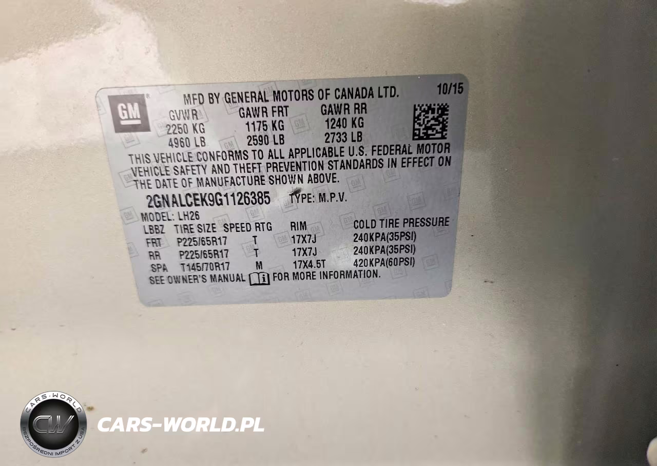 2016 Chevrolet Equinox Lt VIN:2GNALCEK9G1126385 - 14