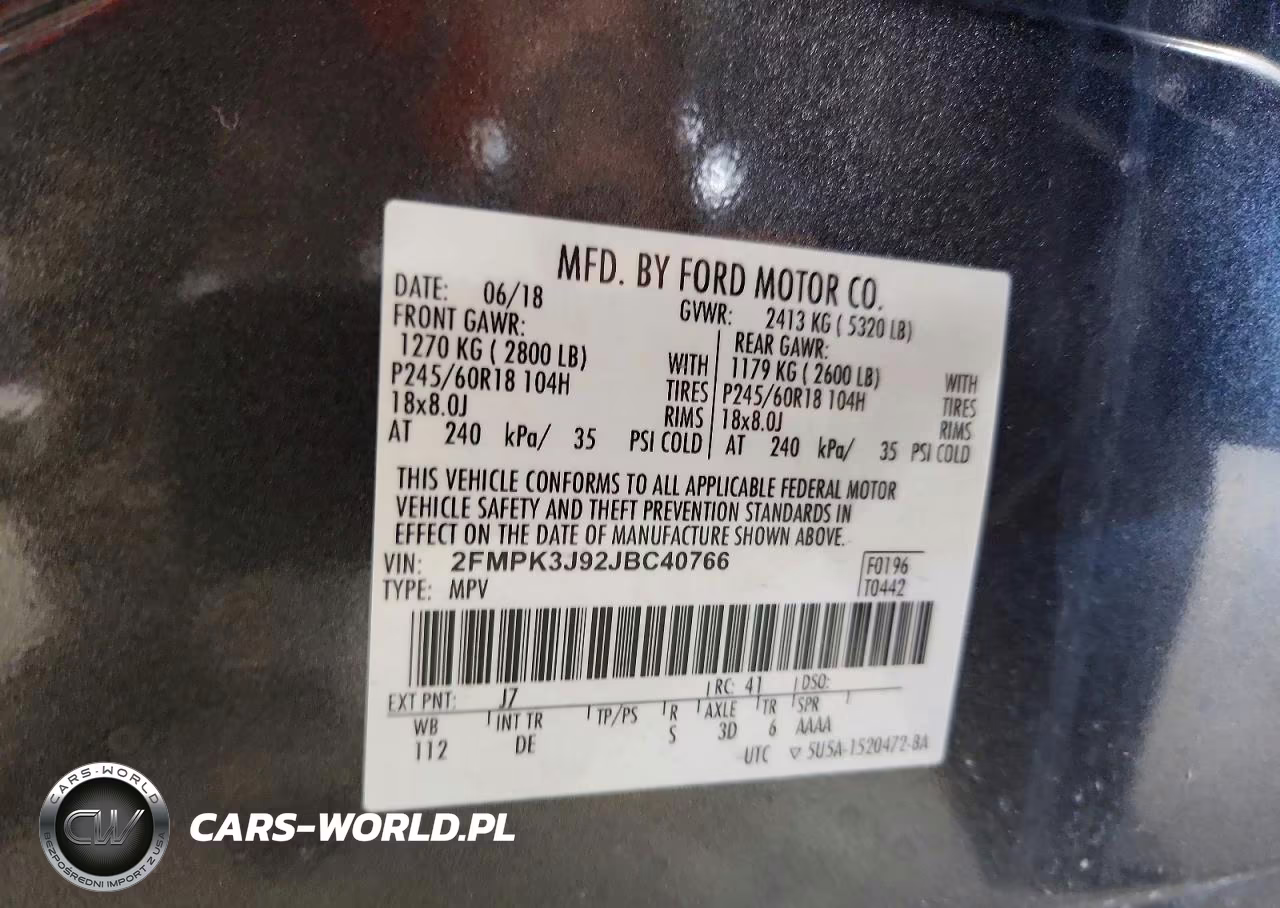 2018 Ford Edge Sel VIN:2FMPK3J92JBC40766 - 12