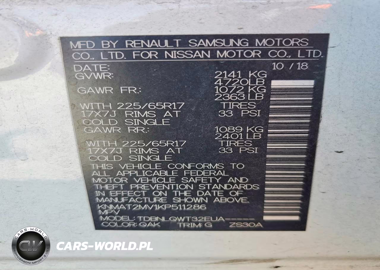 2019 Nissan Rogue Sv VIN:KNMAT2MV1KP511286 - 13