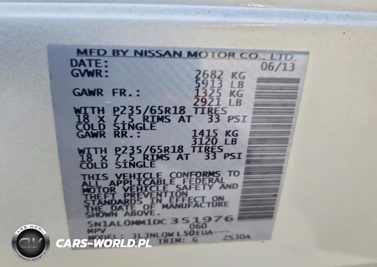 2013 Infiniti Jx35 Base VIN:5N1AL0MM1DC351976 - 13
