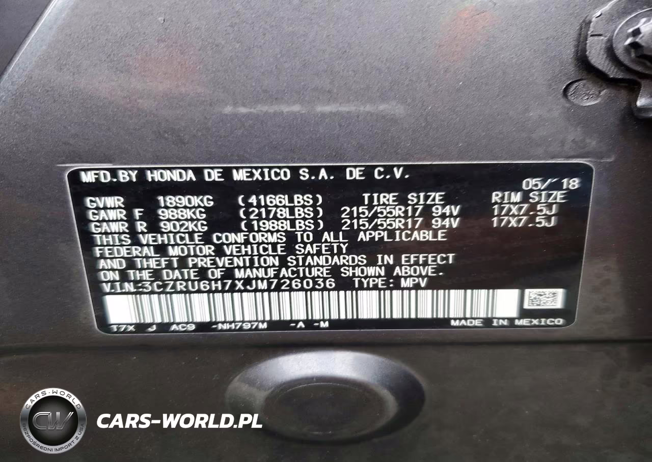 2018 Honda Hr-V Exl VIN:3CZRU6H7XJM726036 - 14