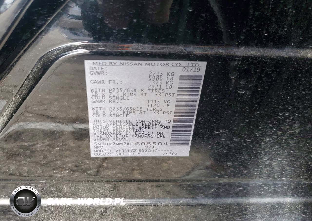 2019 Nissan Pathfinder Sl VIN:5N1DR2MM2KC608504 - 13
