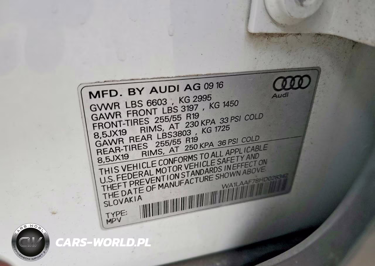 2017 Audi Q7 Premium Plus VIN:WA1LAAF78HD028342 - 13