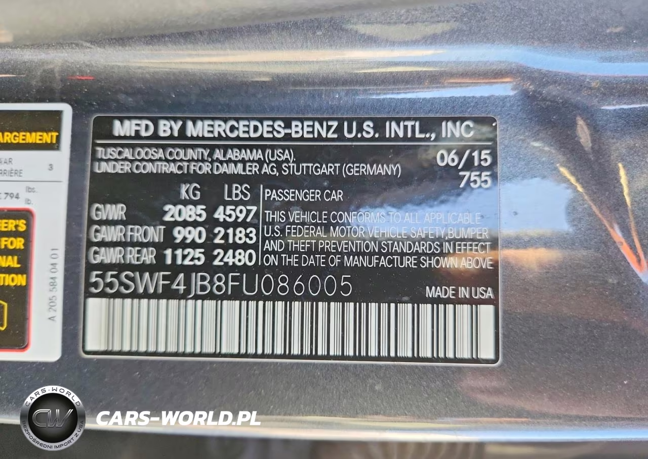 2015 Mercedes-Benz C 300 VIN:55SWF4JB8FU086005 - 12