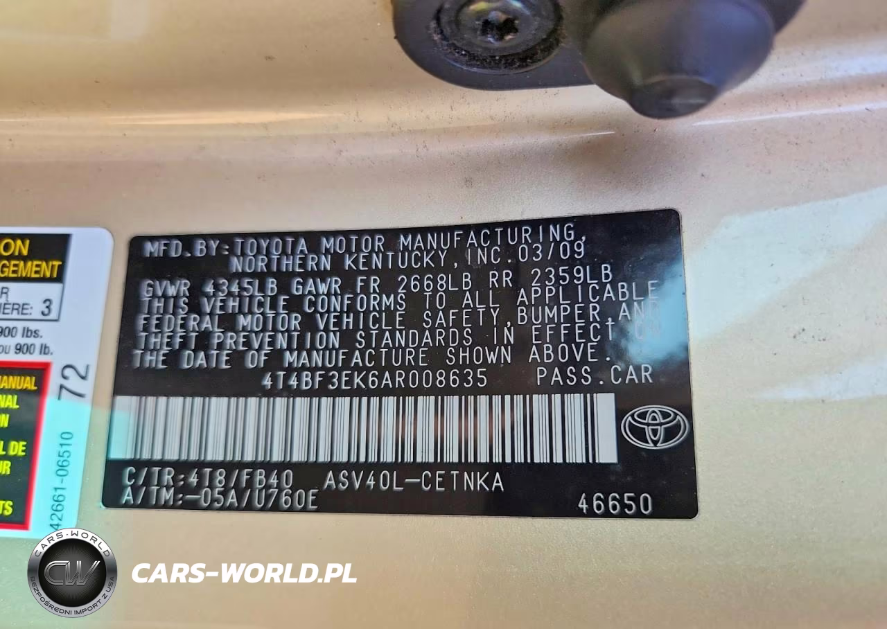 2010 Toyota Camry Le VIN:4T4BF3EK6AR008635 - 12