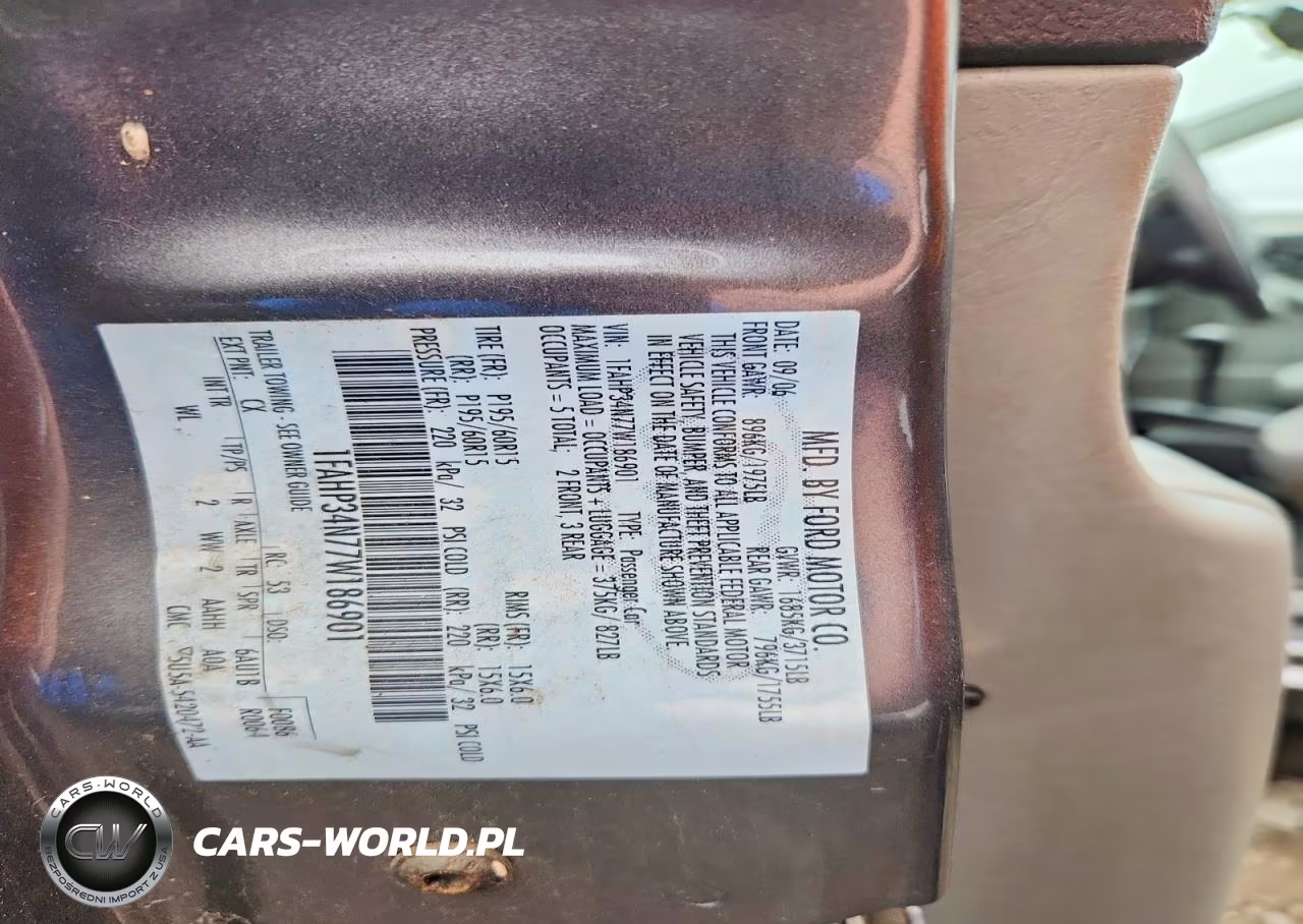2007 Ford Focus Zx4 VIN:1FAHP34N77W186901 - 12