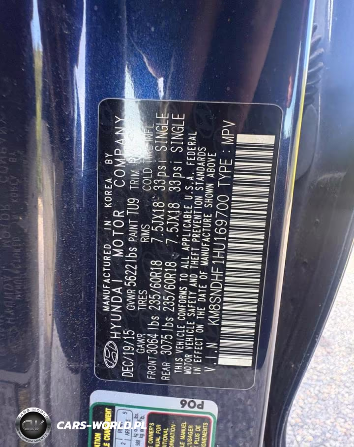 2017 Hyundai Santa Fe Se VIN:KM8SNDHF1HU169700 - 10