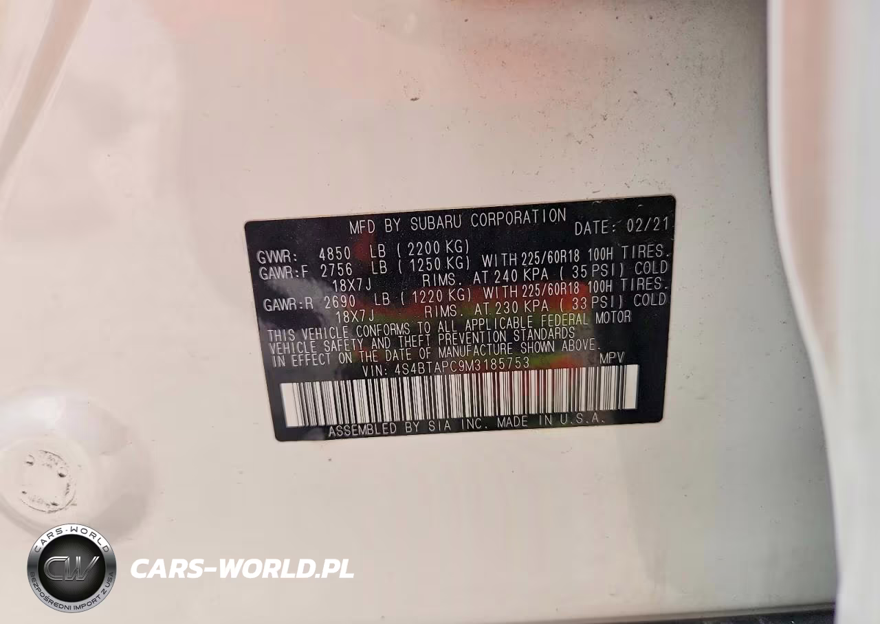 2021 Subaru Outback Touring VIN:4S4BTAPC9M3185753 - 12