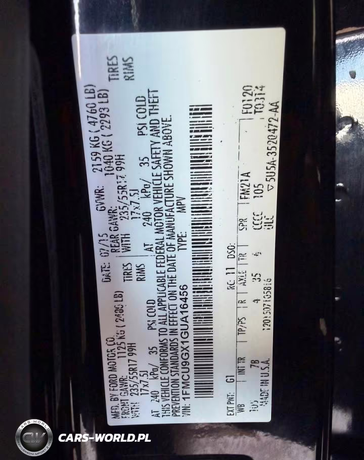 2016 Ford Escape Se VIN:1FMCU9GX1GUA16456 - 10
