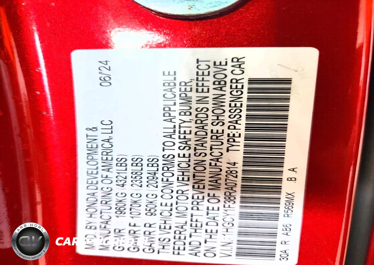 2024 Honda Accord Ex VIN:1HGCY1F38RA072814 - 12