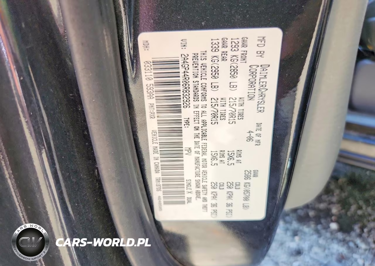 2006 Chrysler Town & Country Lx VIN:2A4GP44R06R832926 - 13