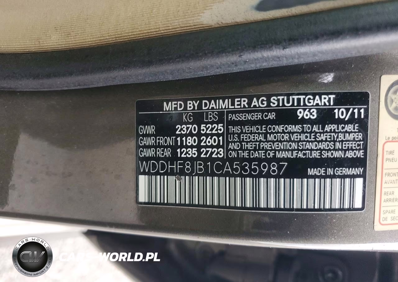 2012 Mercedes-Benz E 350 4Matic VIN:WDDHF8JB1CA535987 - 12