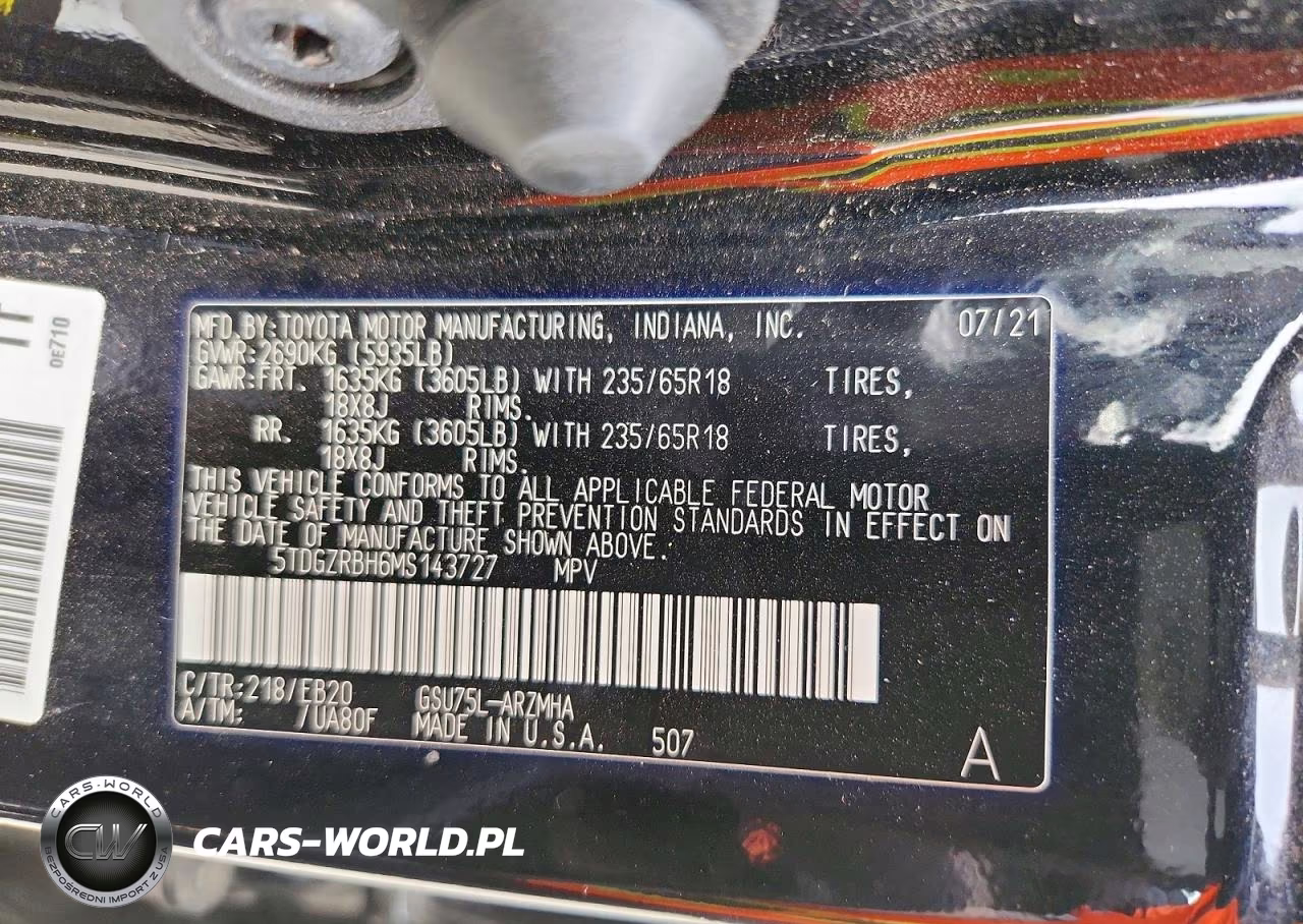 2021 Toyota Highlander Xle VIN:5TDGZRBH6MS143727 - 13
