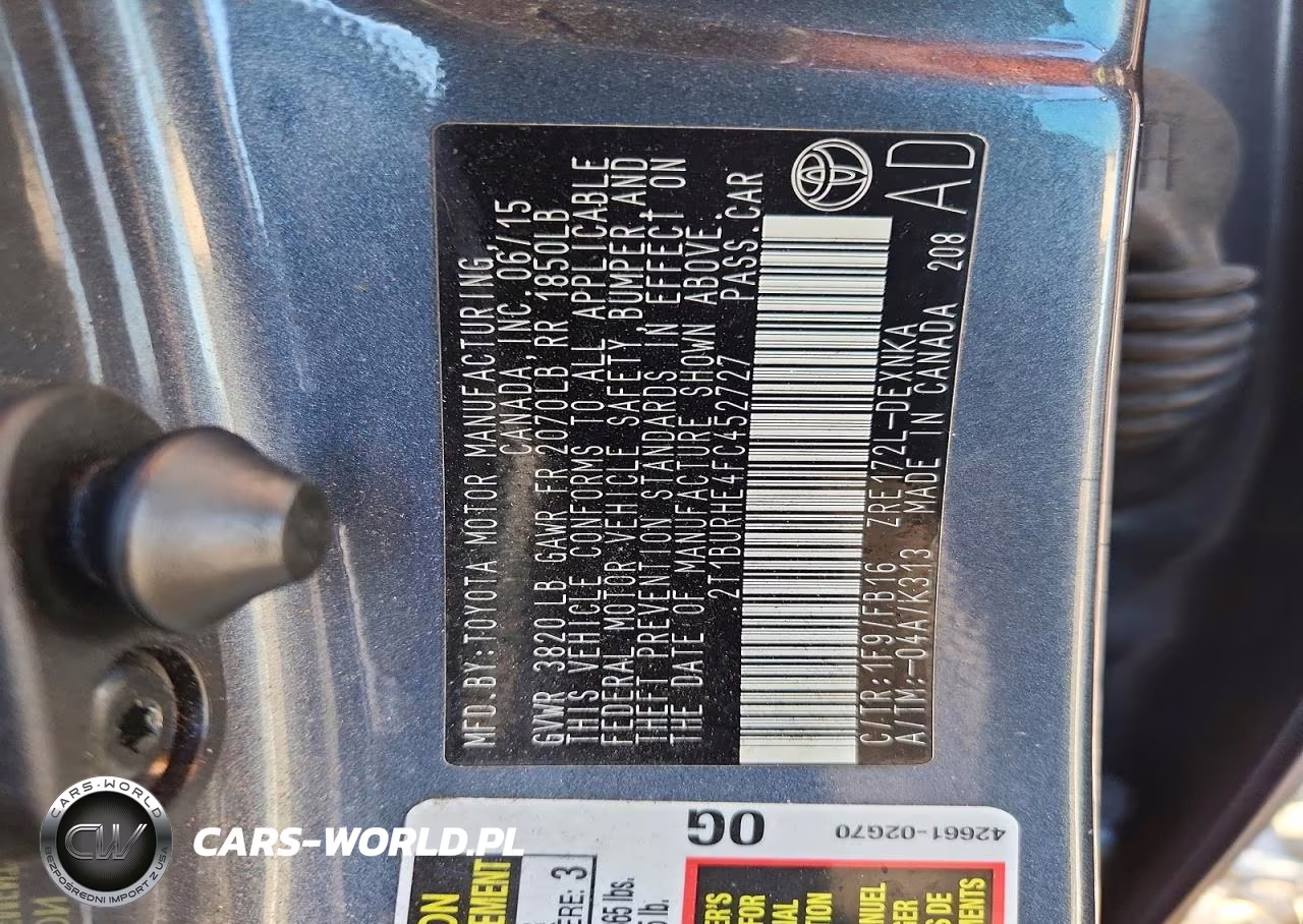 2015 Toyota Corolla Le VIN:2T1BURHE4FC452727 - 12