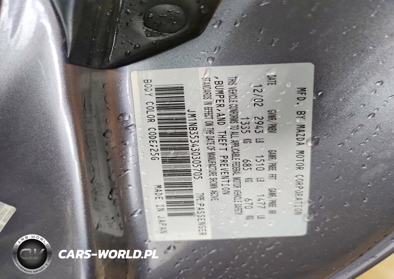 2003 Mazda Mx-5 Miata Base VIN:JM1NB353430305705 - 12