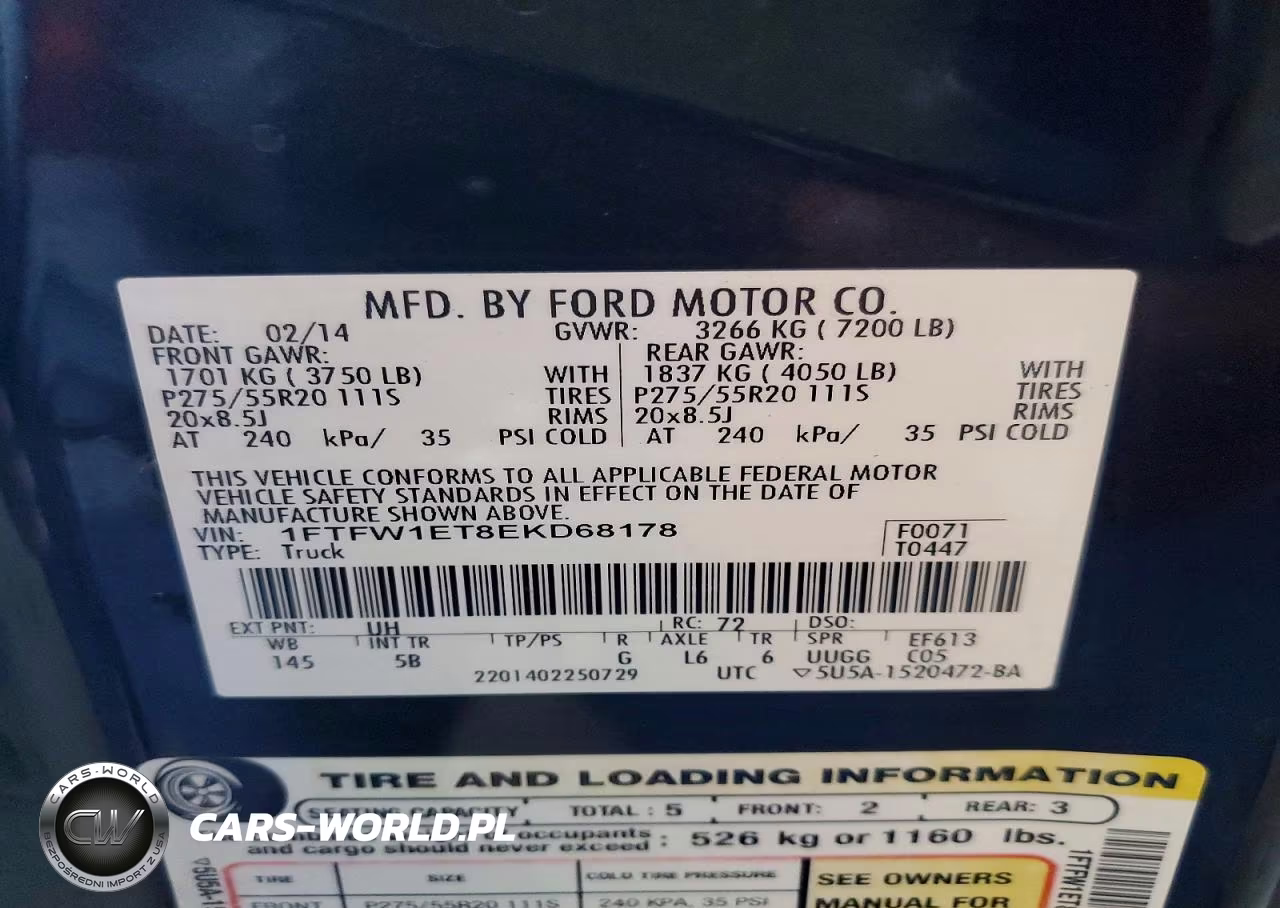2014 Ford F150 Supercrew VIN:1FTFW1ET8EKD68178 - 12
