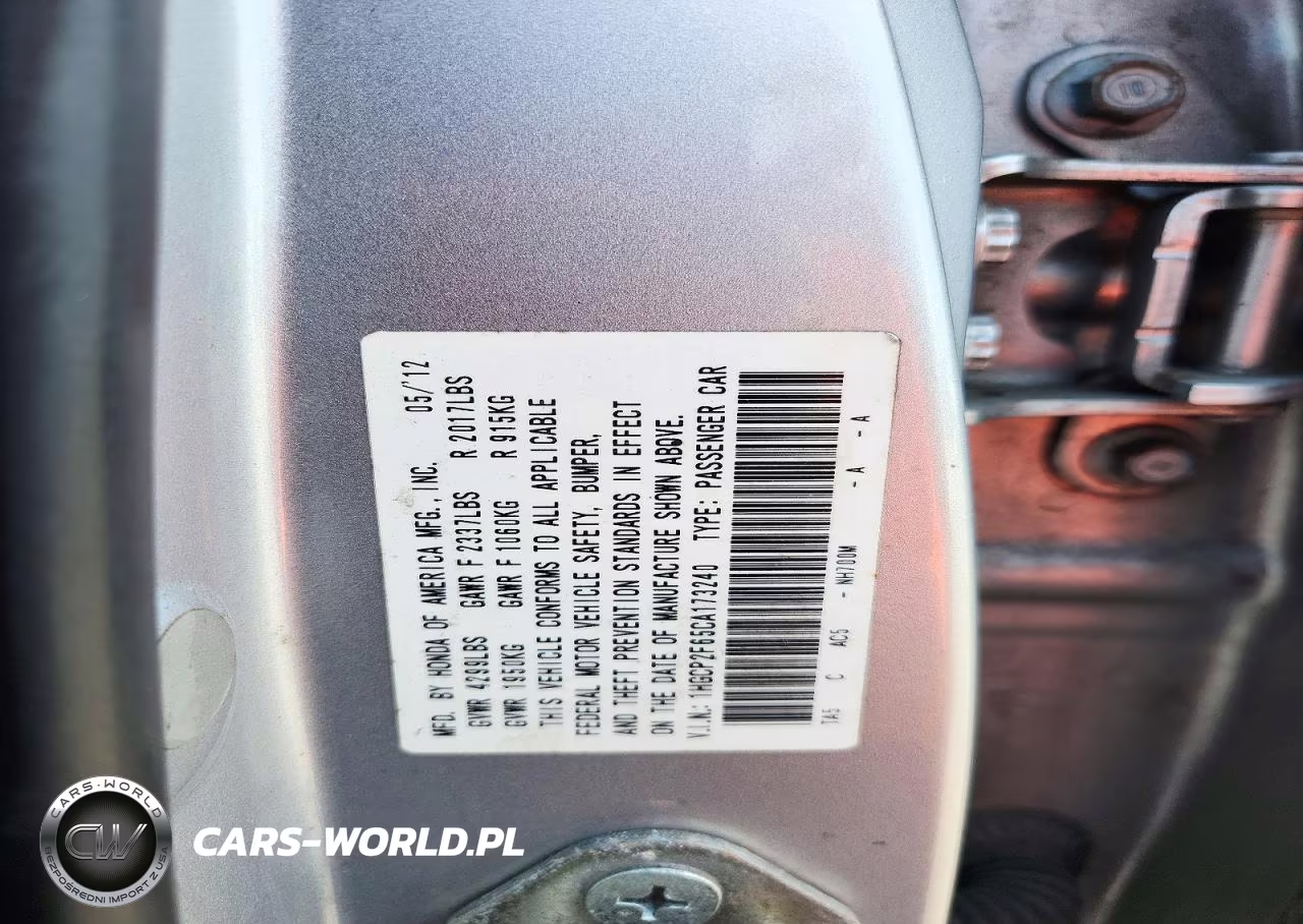 2012 Honda Accord Se VIN:1HGCP2F65CA173240 - 12