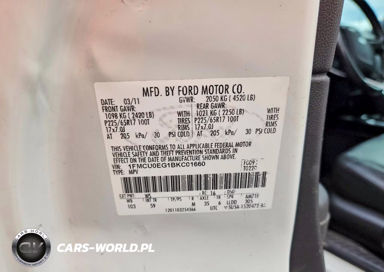 2011 Ford Escape Limited VIN:1FMCU0EG1BKC01660 - 13