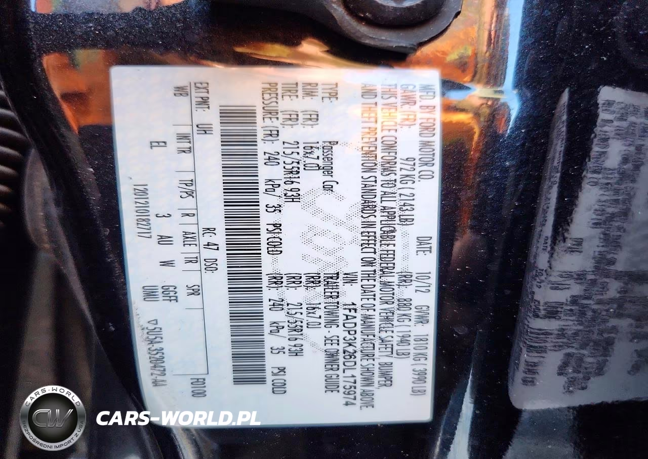 2013 Ford Focus Se VIN:1FADP3K26DL175974 - 12