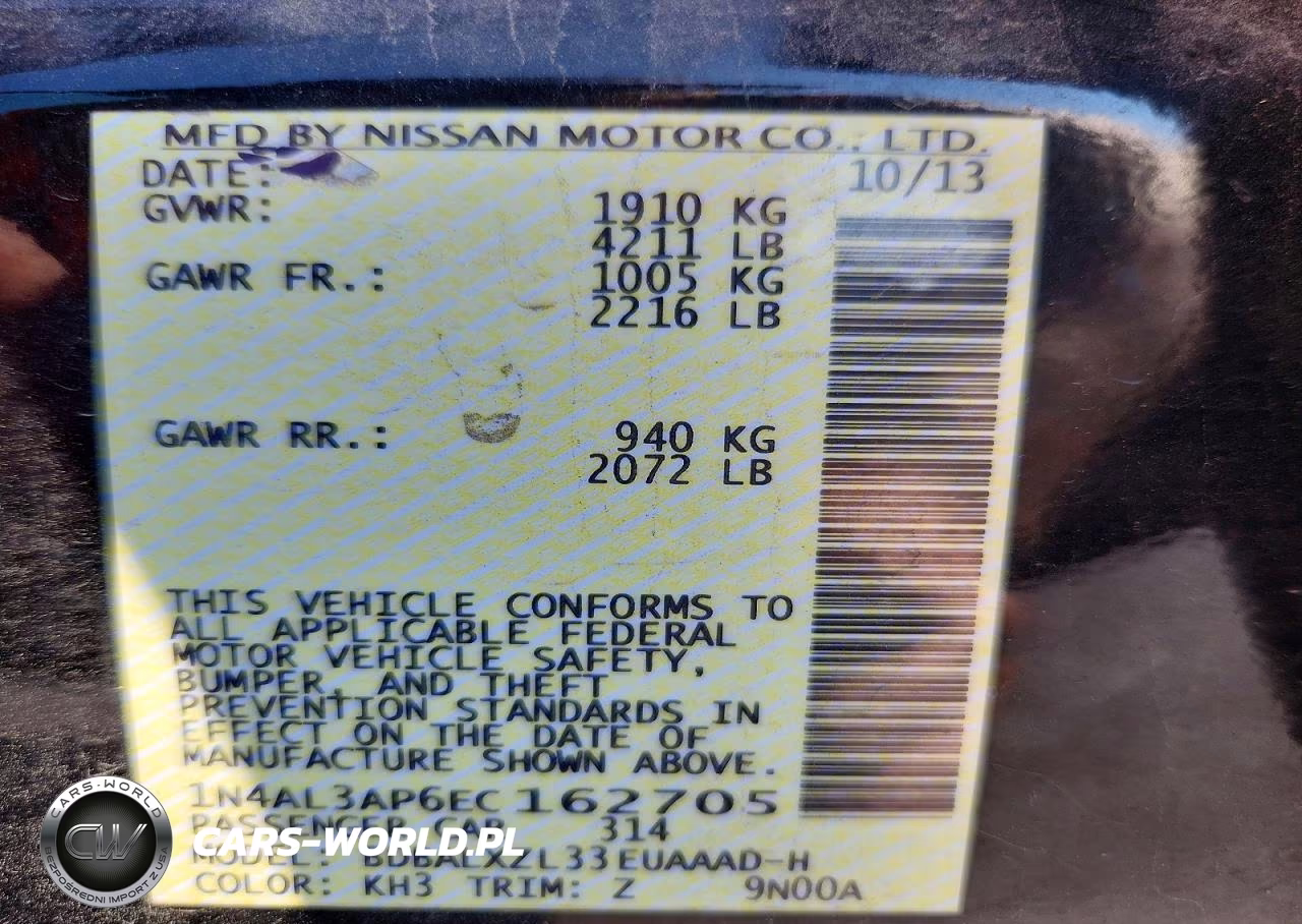 2014 Nissan Altima 2.5 Sl VIN:1N4AL3AP6EC162705 - 13