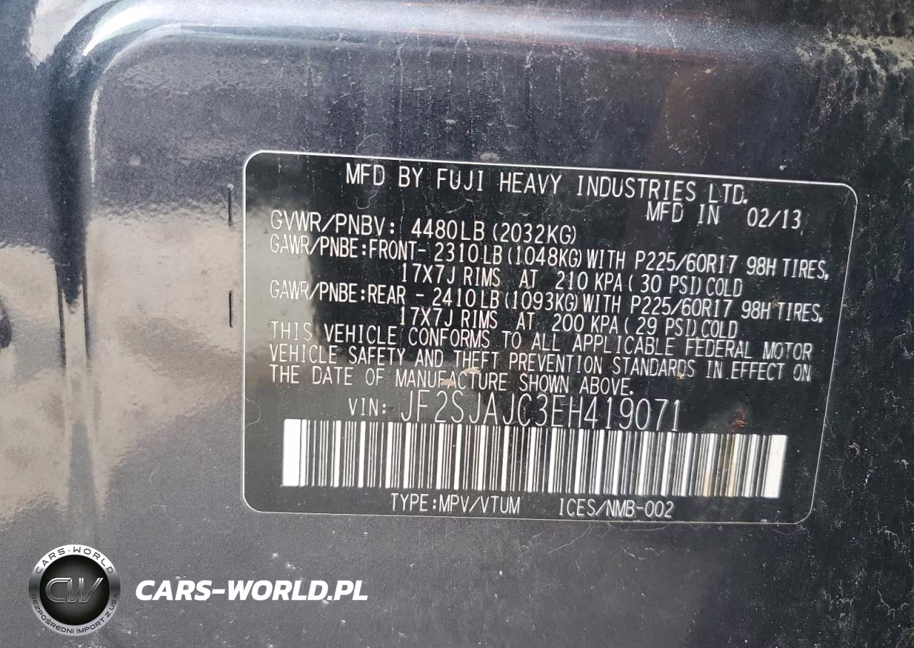 2014 Subaru Forester 2.5I Limited VIN:JF2SJAJC3EH419071 - 13